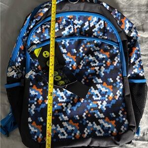 Kids Blue and Orange Camouflage Backpack